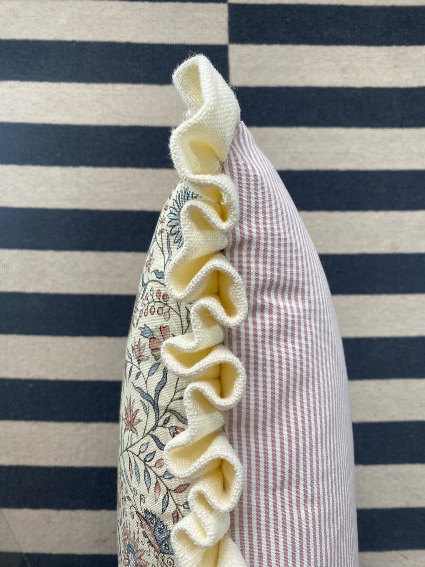 Floral + cream frill Cushion