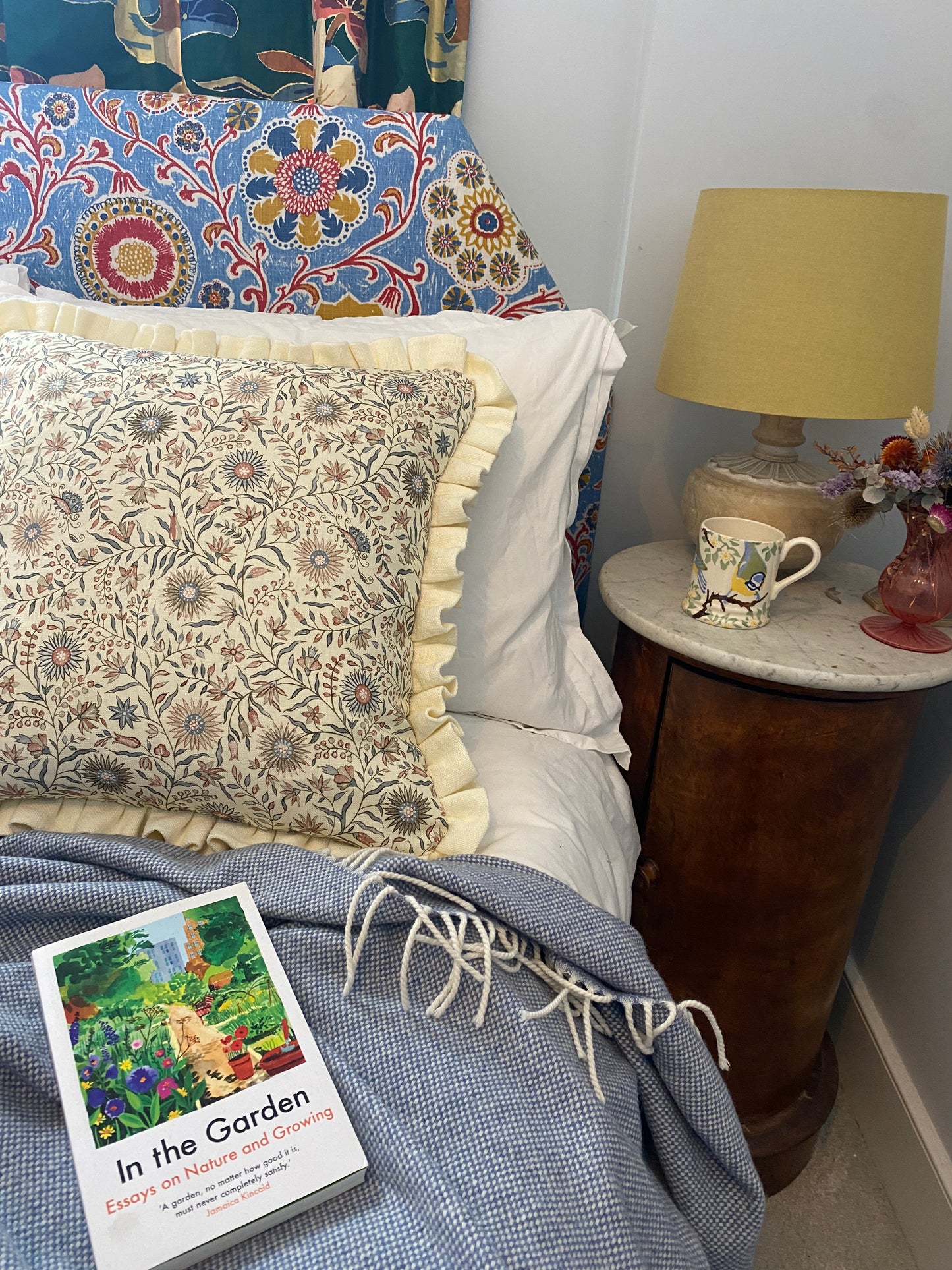Floral + cream frill Cushion
