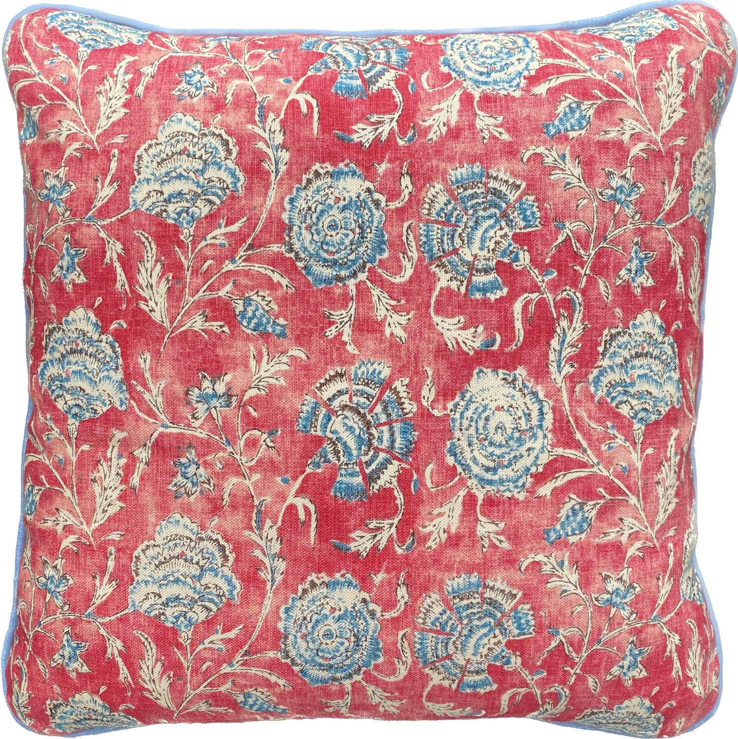 Red flower + green stripe back Cushion