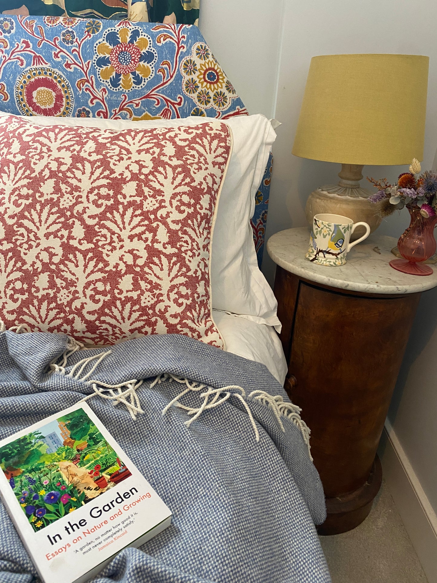 Red abstract + red stripes Cushion