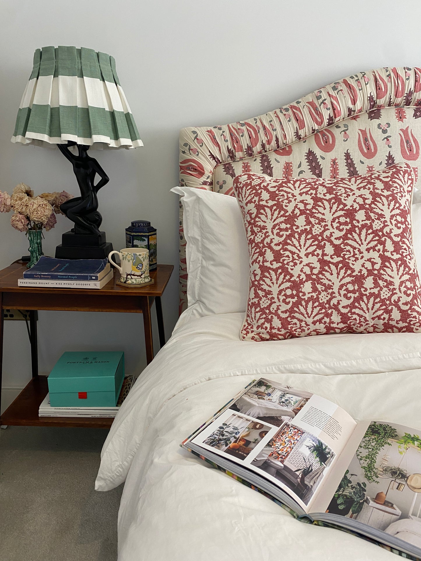 Red abstract + red stripes Cushion