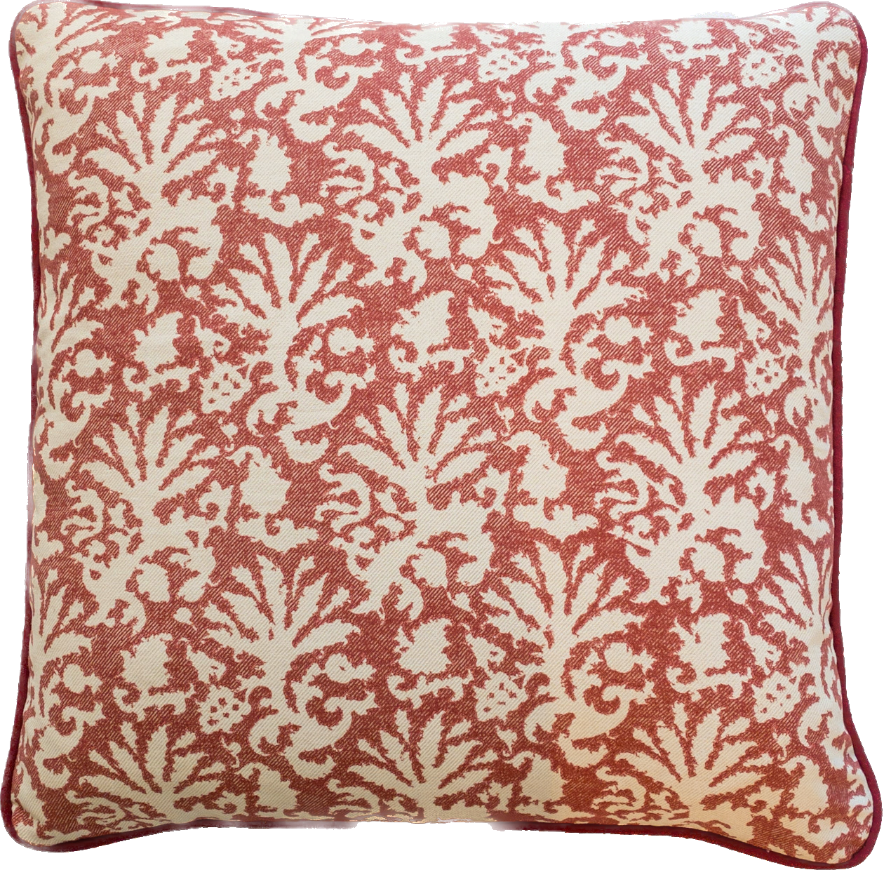 Red Fermoie + blue stripes Cushion