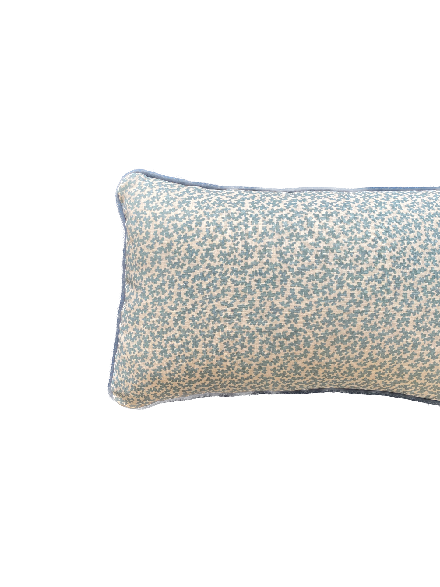 Blue seaweed + blue piping Cushion