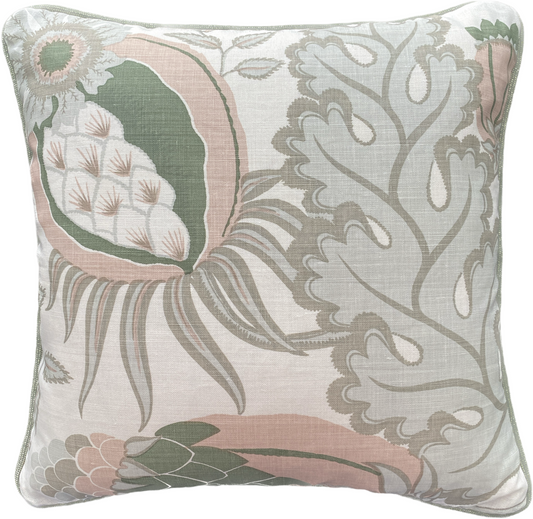 Green carnival + pink ticking Cushion